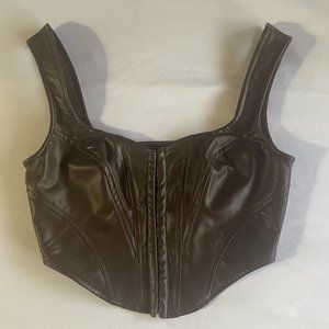 Faux Leather Corset Top